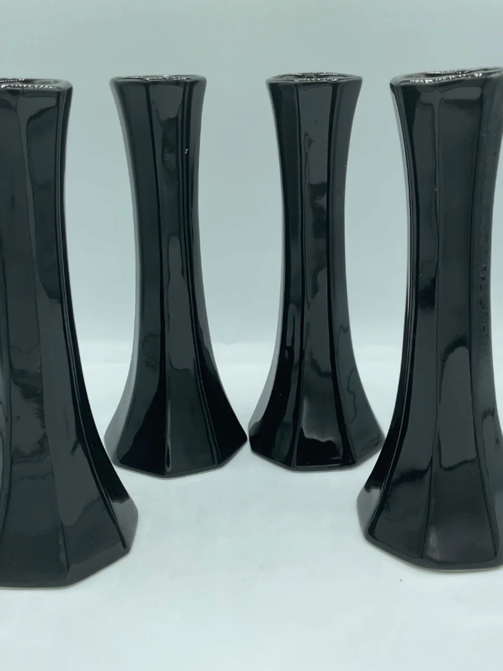 Black mini Eiffel Tower Style Bud vases Hollowick Easy Florals 6”